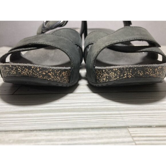 Dansko Wedge Comfort  Sandal  Gray Adjustable Hook and Loop Straps Size 39/8 - Picture 3 of 8